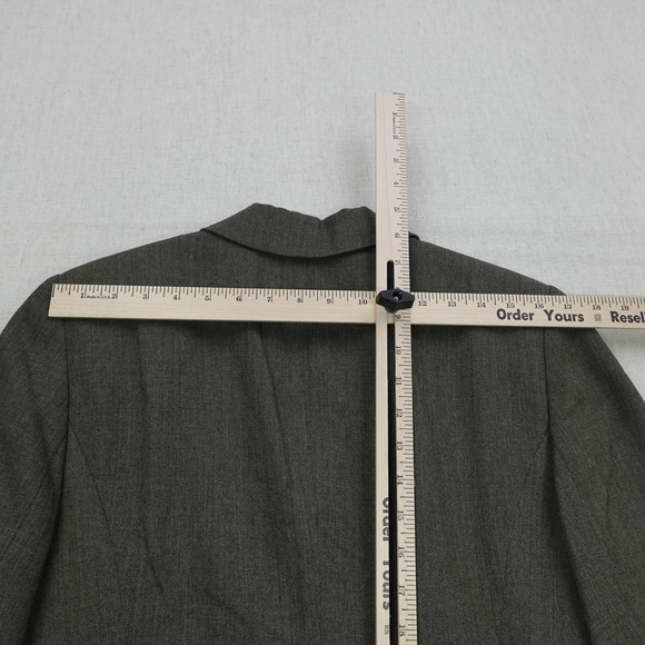 Saville Suit Blazer Skirt Set Womens 12 Olive Green Made USA Wool Career Lined - Picture 4 of 16